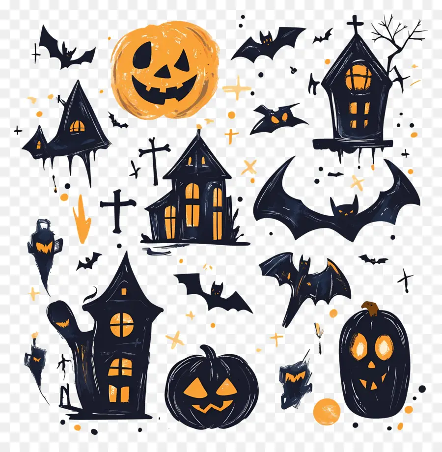 Plantilla De Pancarta De Halloween，Casa Embrujada PNG