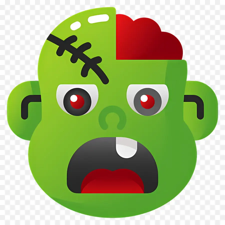 Zombie De Halloween，Cara De Monstruo Verde PNG