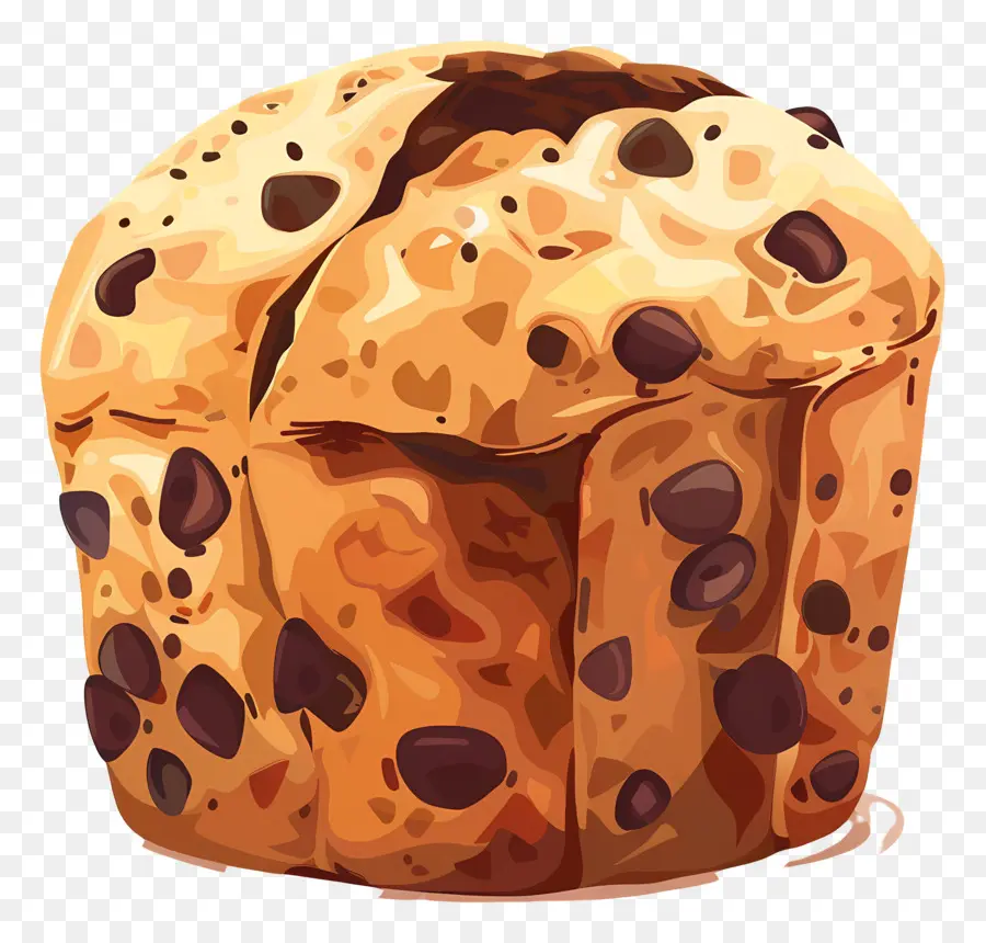 Panetón，Muffin Con Chispas De Chocolate PNG