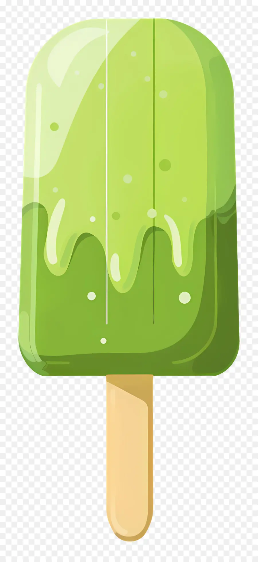 Helado De Matcha，Paleta Verde Simple PNG