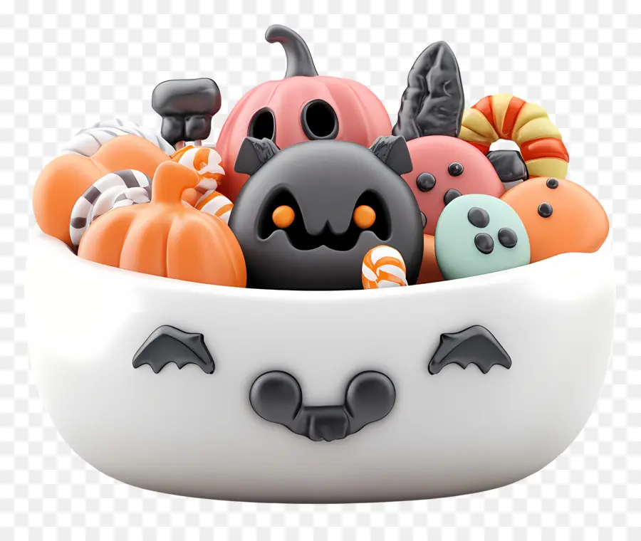 Tazón De Dulces De Halloween，Lindo Caramelo De Halloween PNG