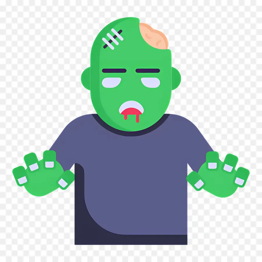 Zombie De Halloween，Zombi Verde PNG