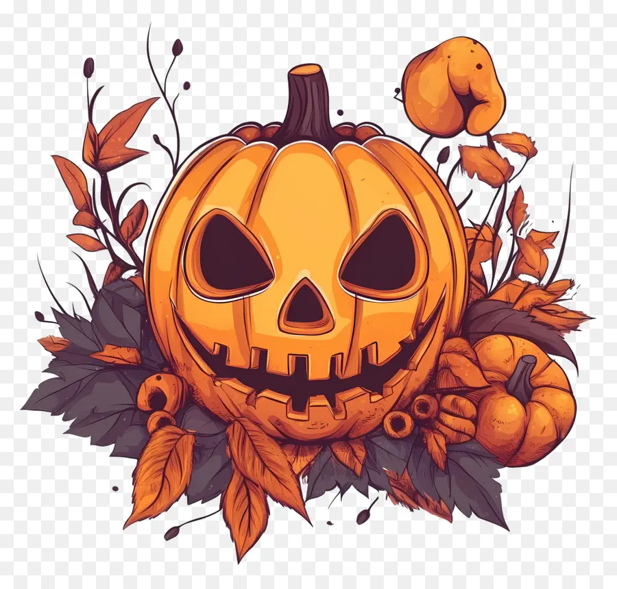 Plantilla De Pancarta De Halloween，Calabaza PNG