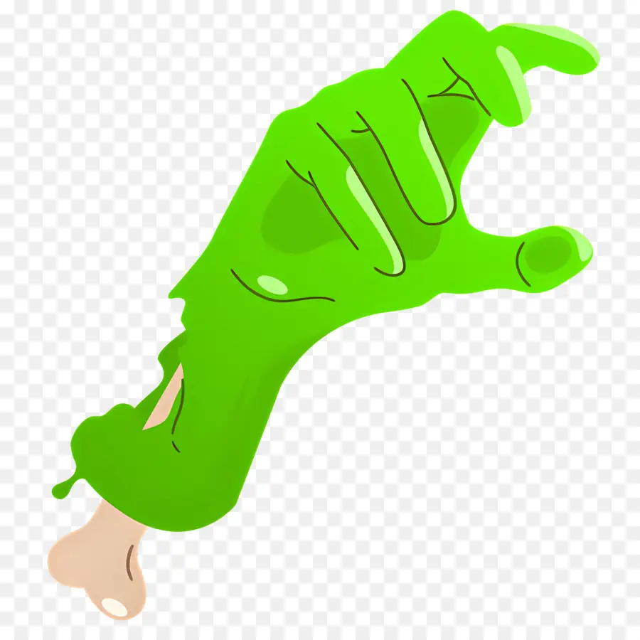 Mano De Halloween，Mano De Zombie Verde PNG