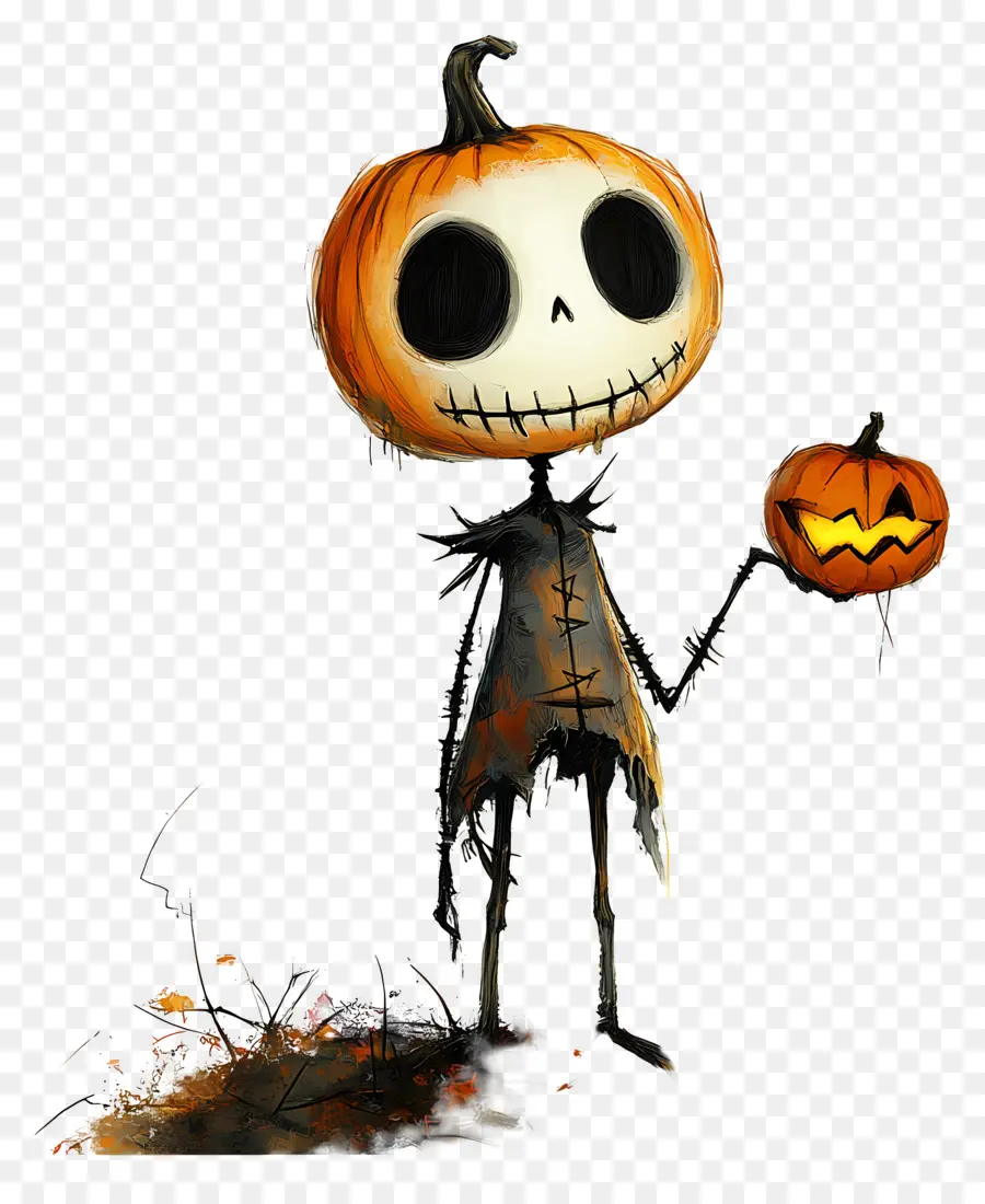 Noche De Halloween，Esqueleto De Calabaza PNG