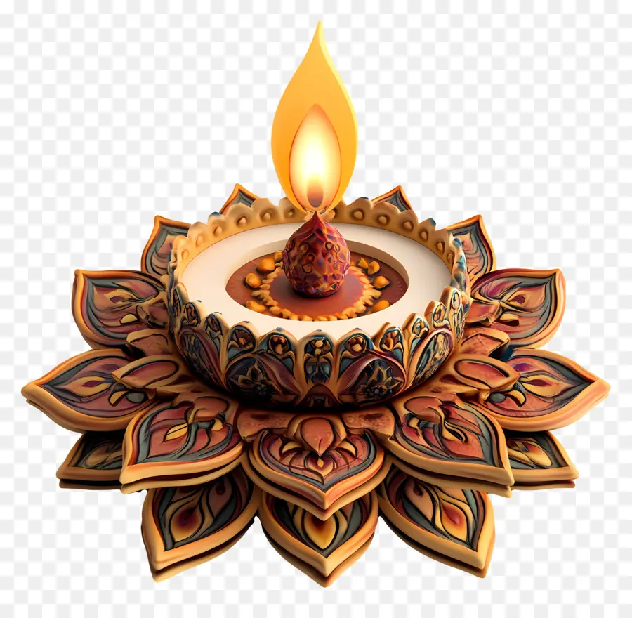 Dipavali，Diya Decorativa PNG