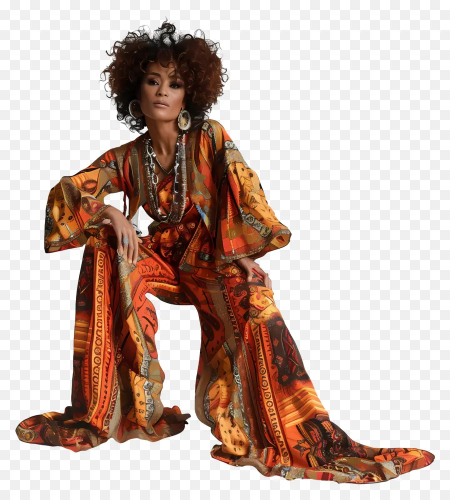 Whitney Houston，Mujer En Traje Colorido PNG