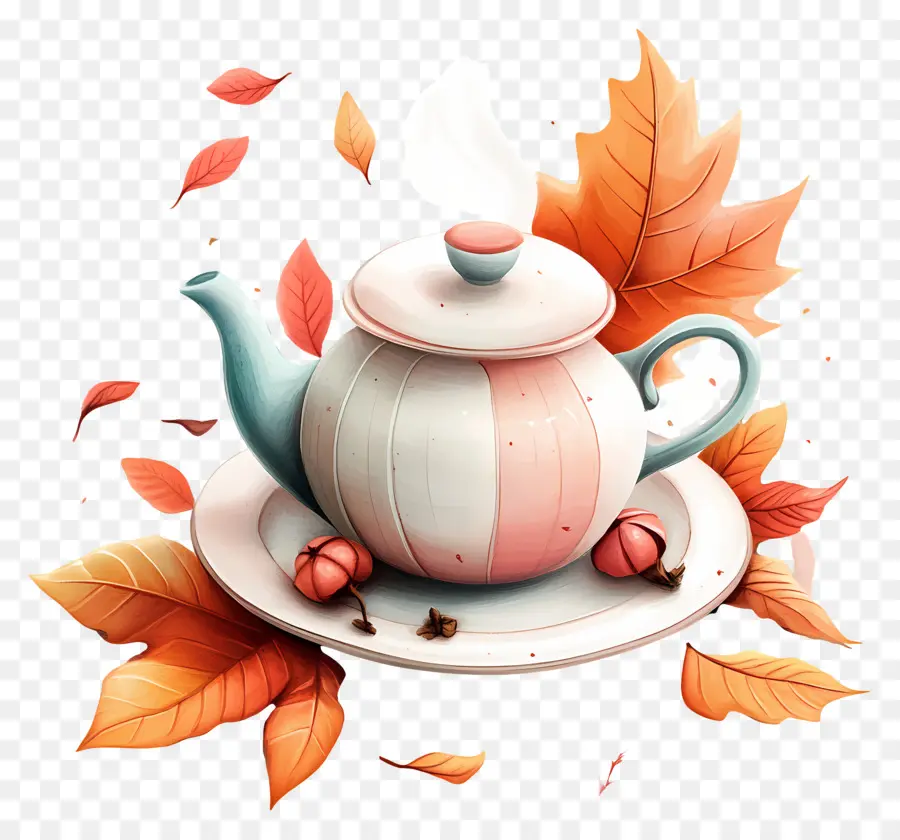 Té De La Tarde De Otoño，Tetera PNG