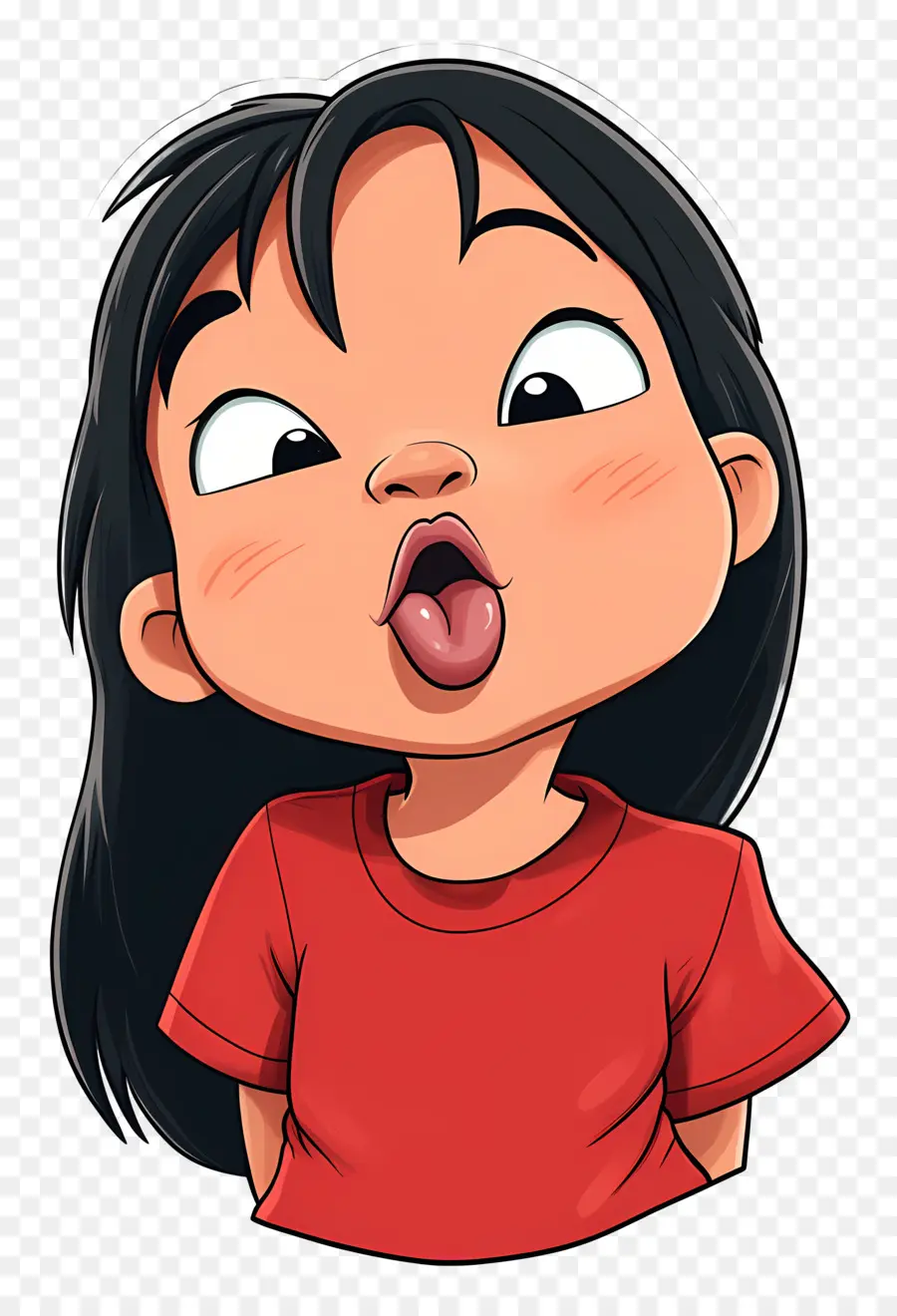 Personaje Lilo，Chica De Dibujos Animados Haciendo Una Mueca PNG