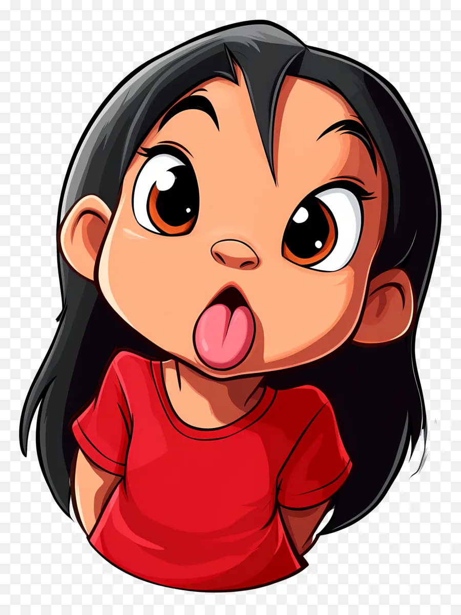 Personaje Lilo，Chica De Dibujos Animados Haciendo Una Mueca PNG