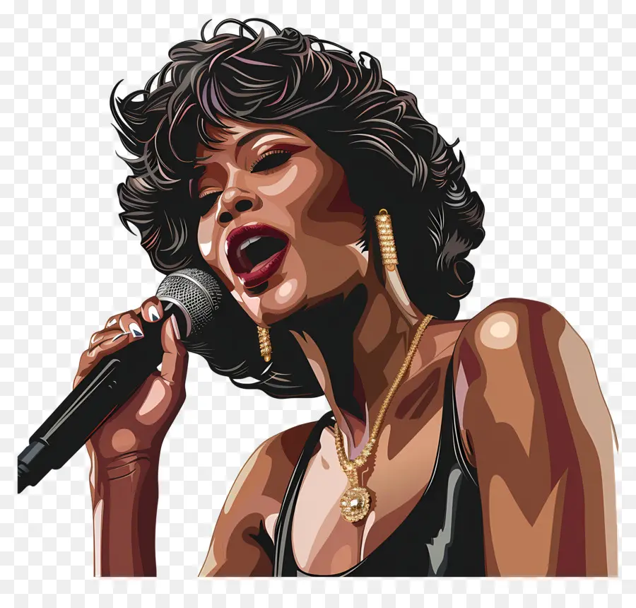 Whitney Houston，Mujer Cantando PNG