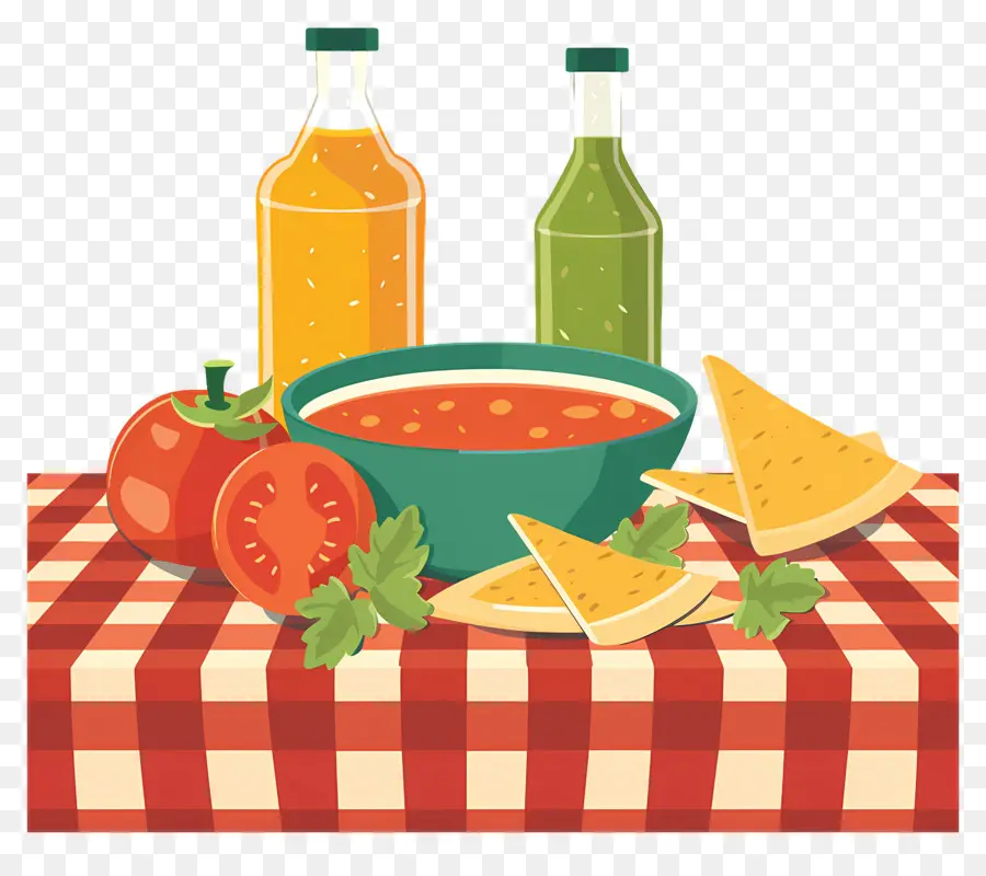 Mesa De Picnic，Sopa De Tomate PNG