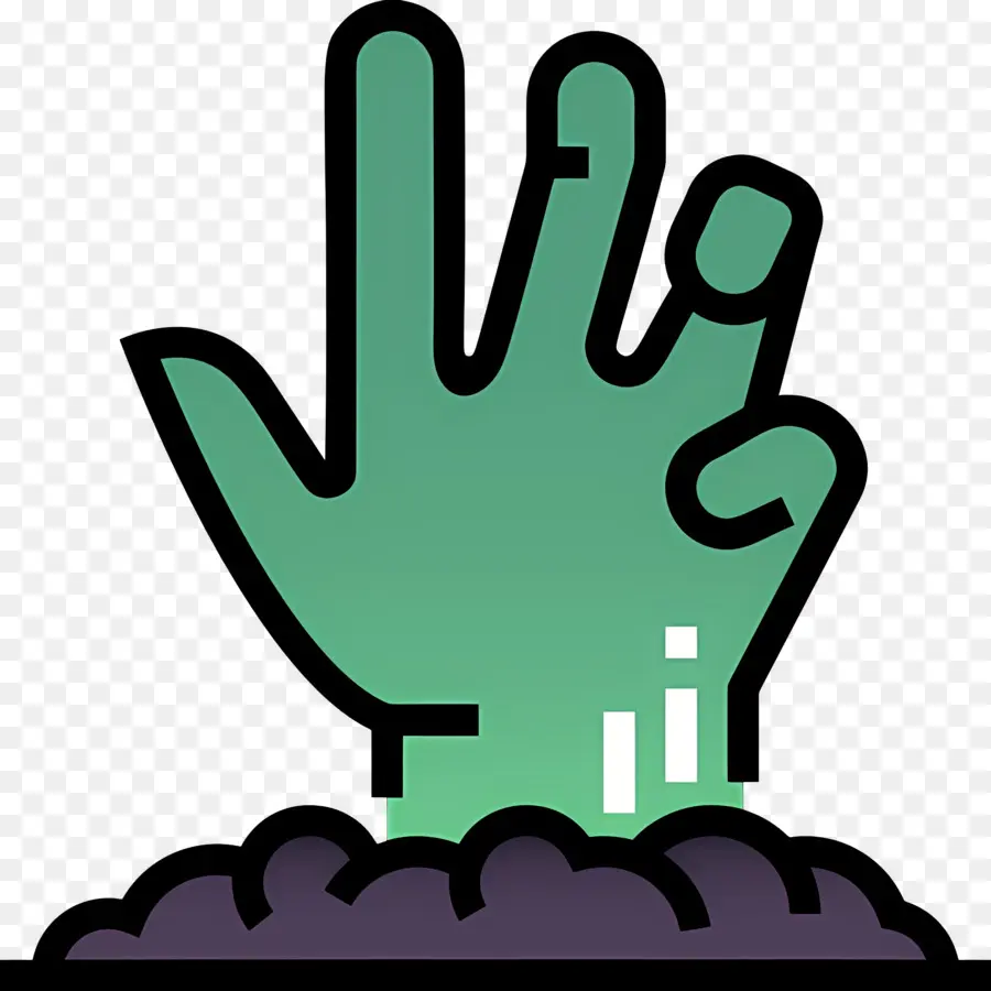 Mano De Halloween，Mano Verde PNG