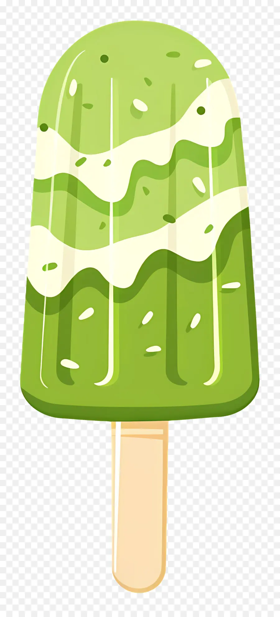 Helado De Matcha，Paleta Verde Simple PNG