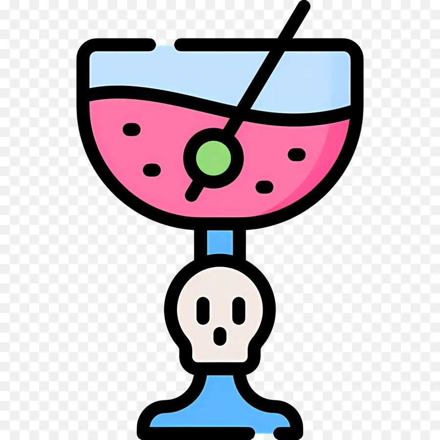 Coctel De Halloween，Cóctel Con Calavera PNG