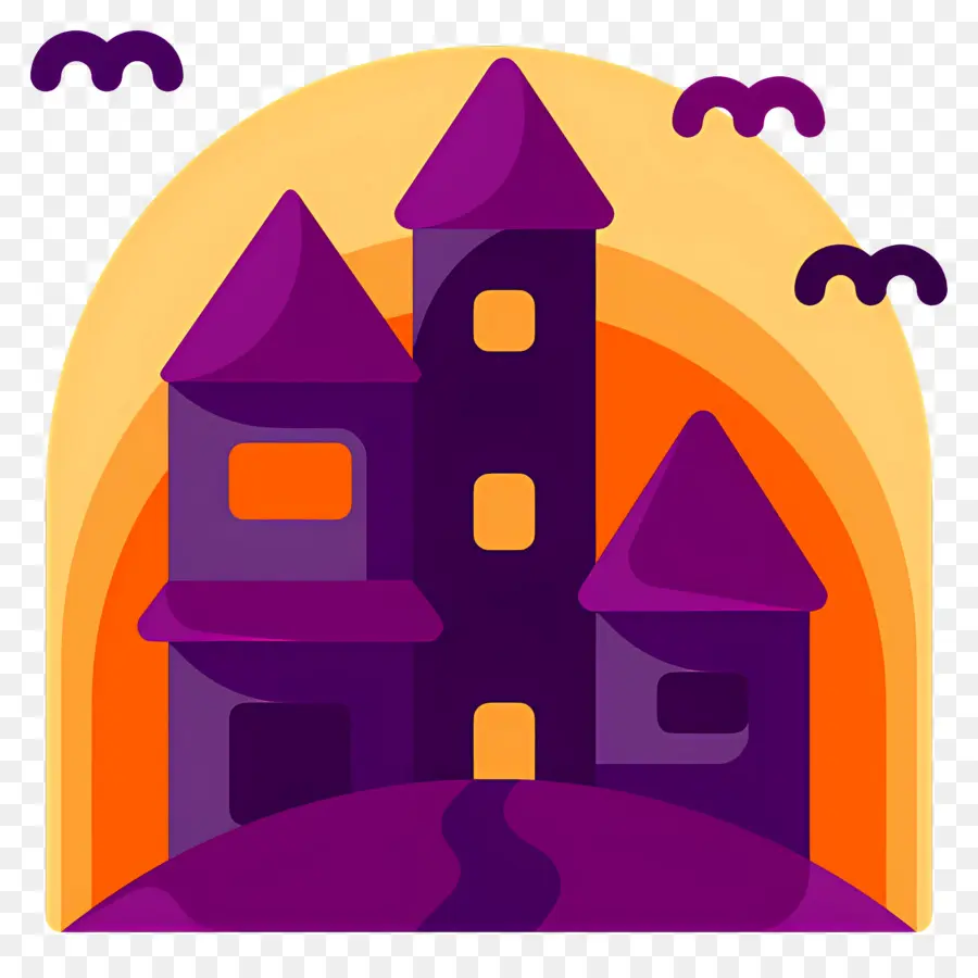 Castillo De Halloween，Castillo Púrpura PNG