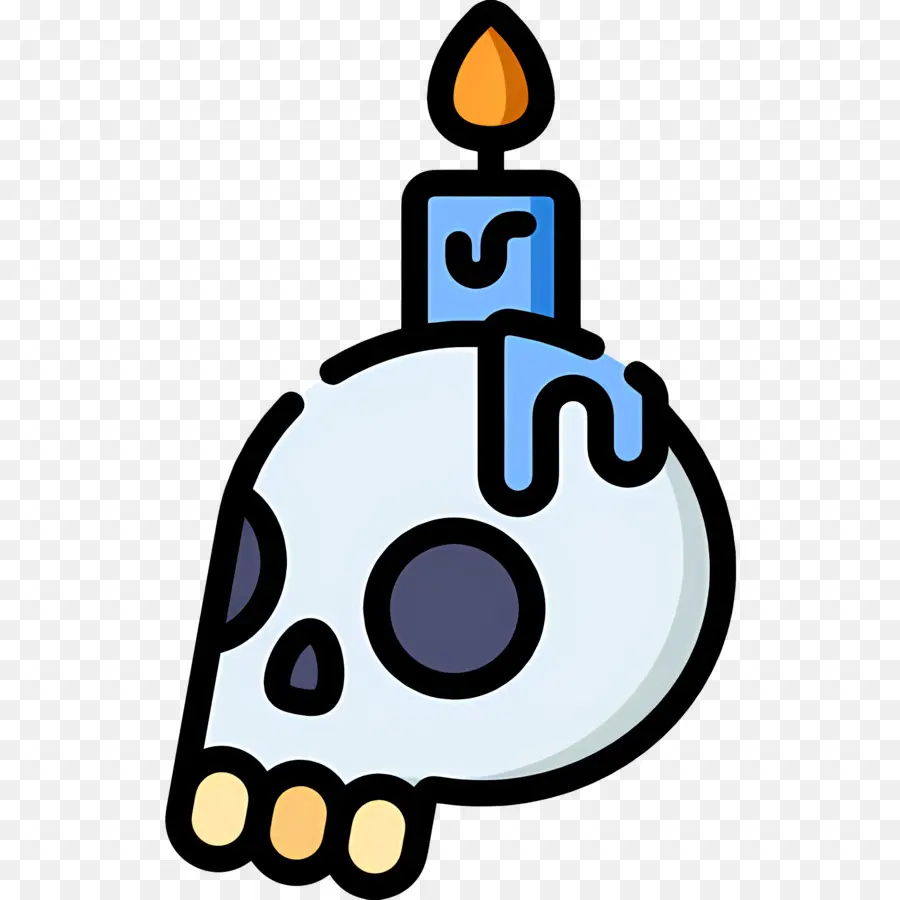 Velas De Halloween，Calavera Con Vela PNG