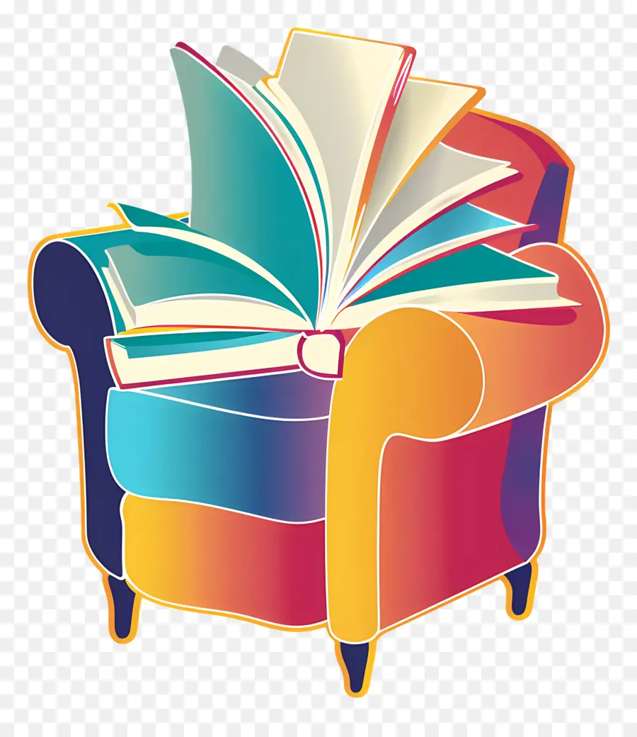 Logotipo Del Libro，Silla De Libro Colorida PNG