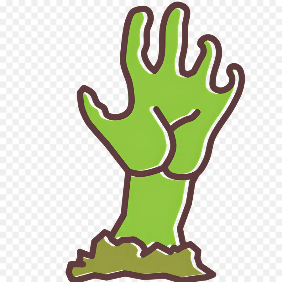 Mano De Halloween，Mano Zombie Verde PNG