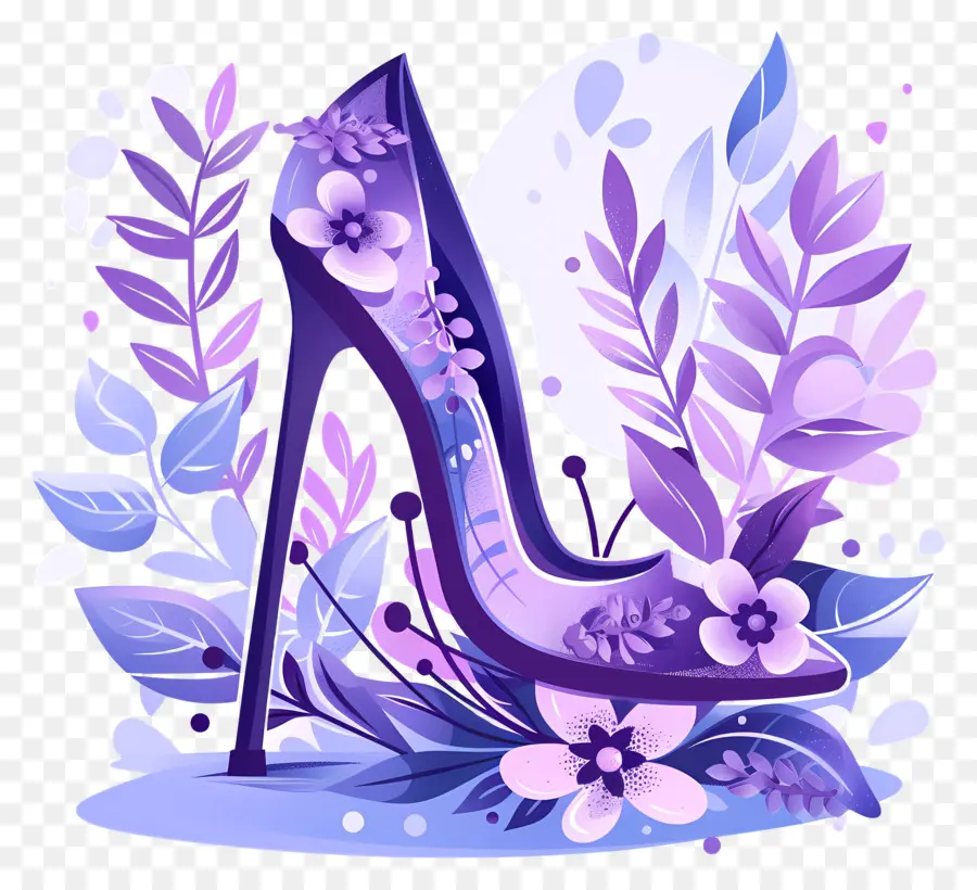 Zapato Stiletto，Tacón Alto Morado PNG