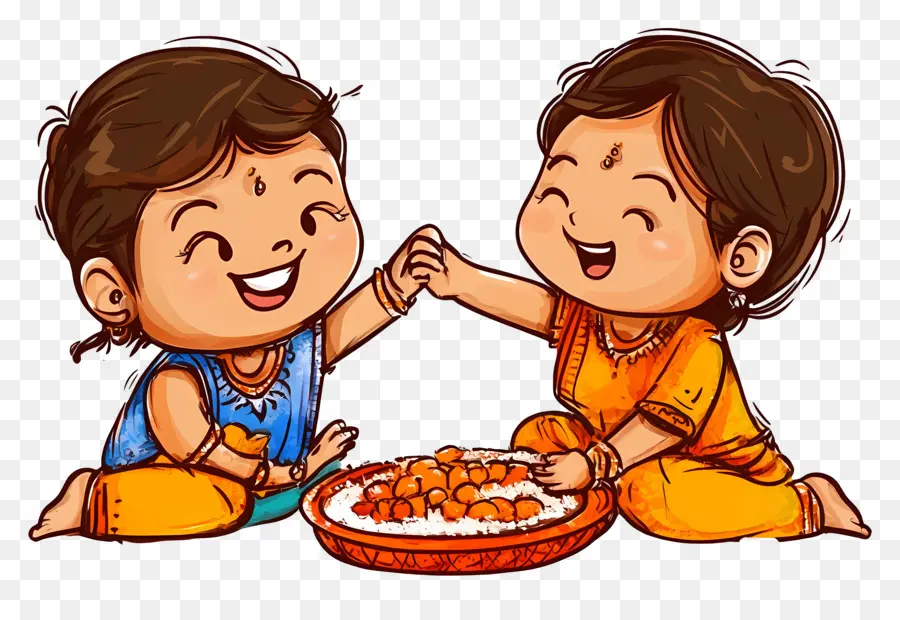 Feliz Bhai Dooj，Hermanos Celebrando PNG