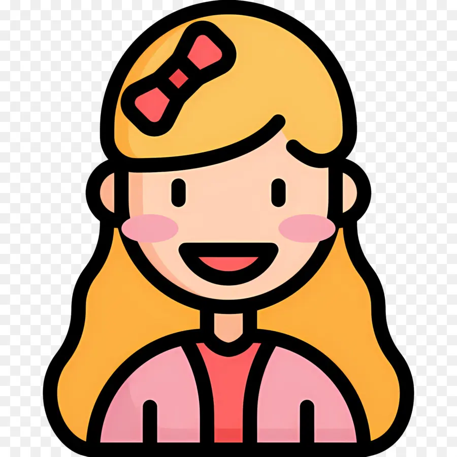 Niña，Chica De Dibujos Animados Con Arco PNG