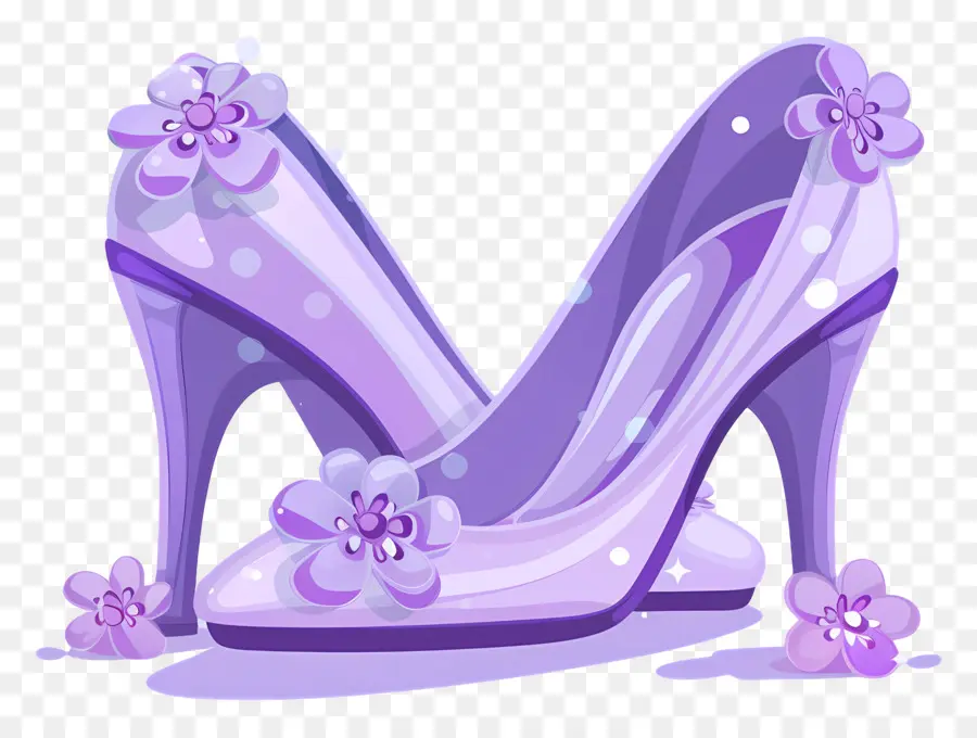 Zapato Stiletto，Tacón Alto Morado PNG