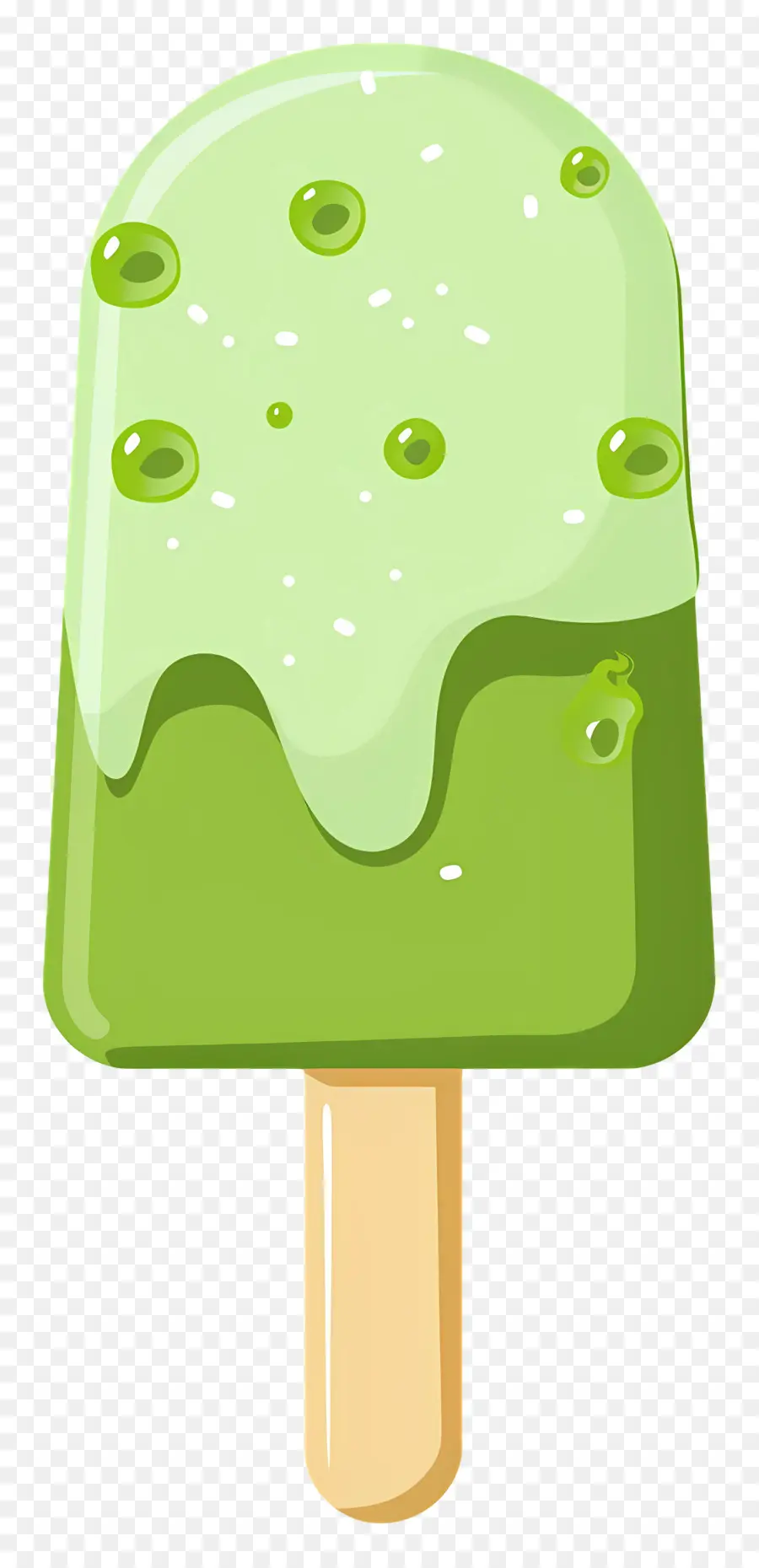 Helado De Matcha，Paleta Verde Simple PNG