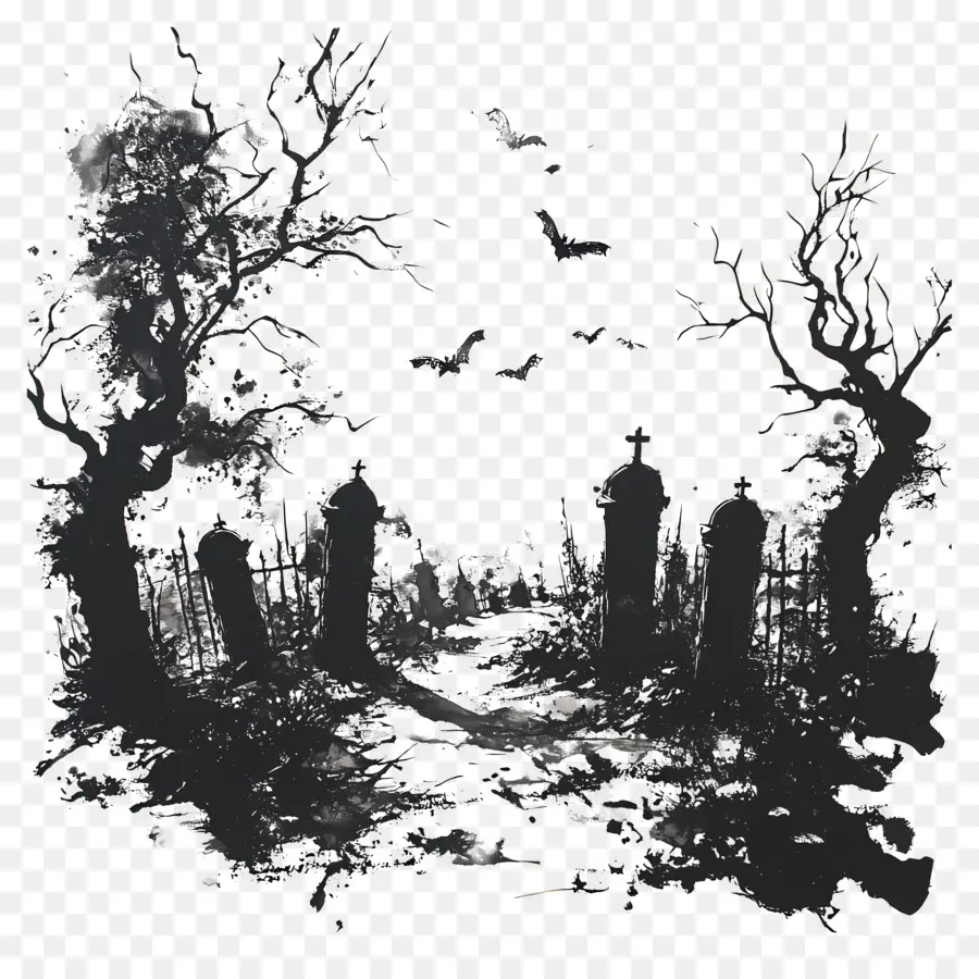 Cementerio De Halloween，Cementerio Espeluznante PNG