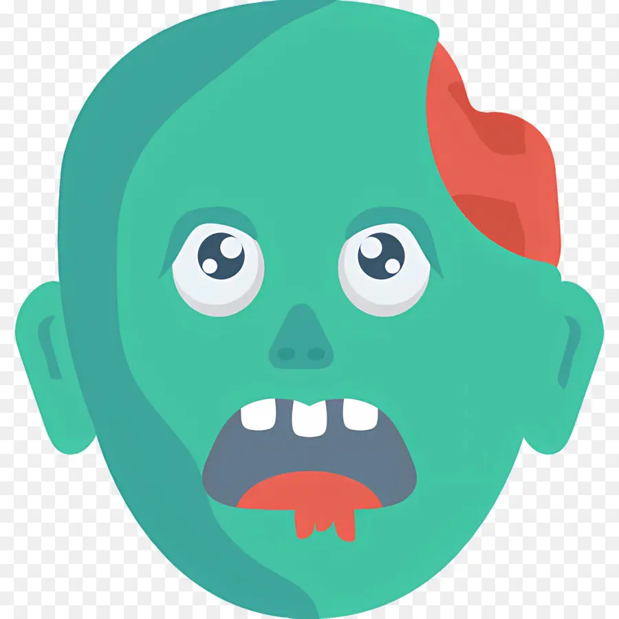 Zombie De Halloween，Cara De Zombi Verde PNG