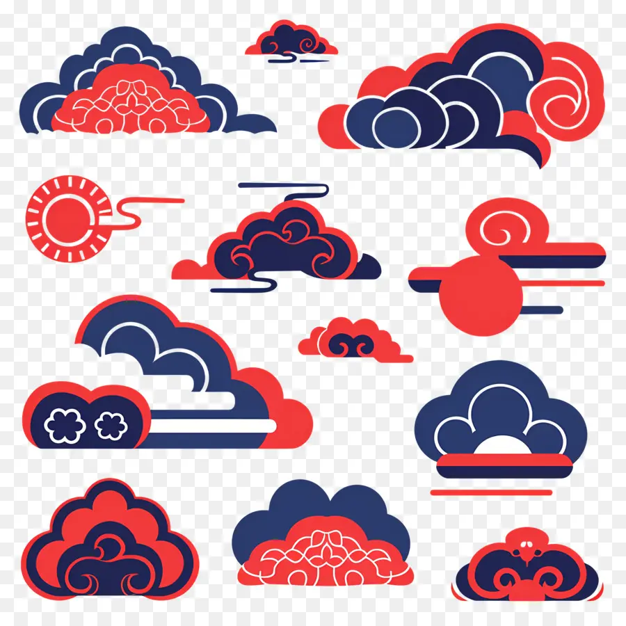 Nubes Auspiciosas，Nubes Decorativas PNG