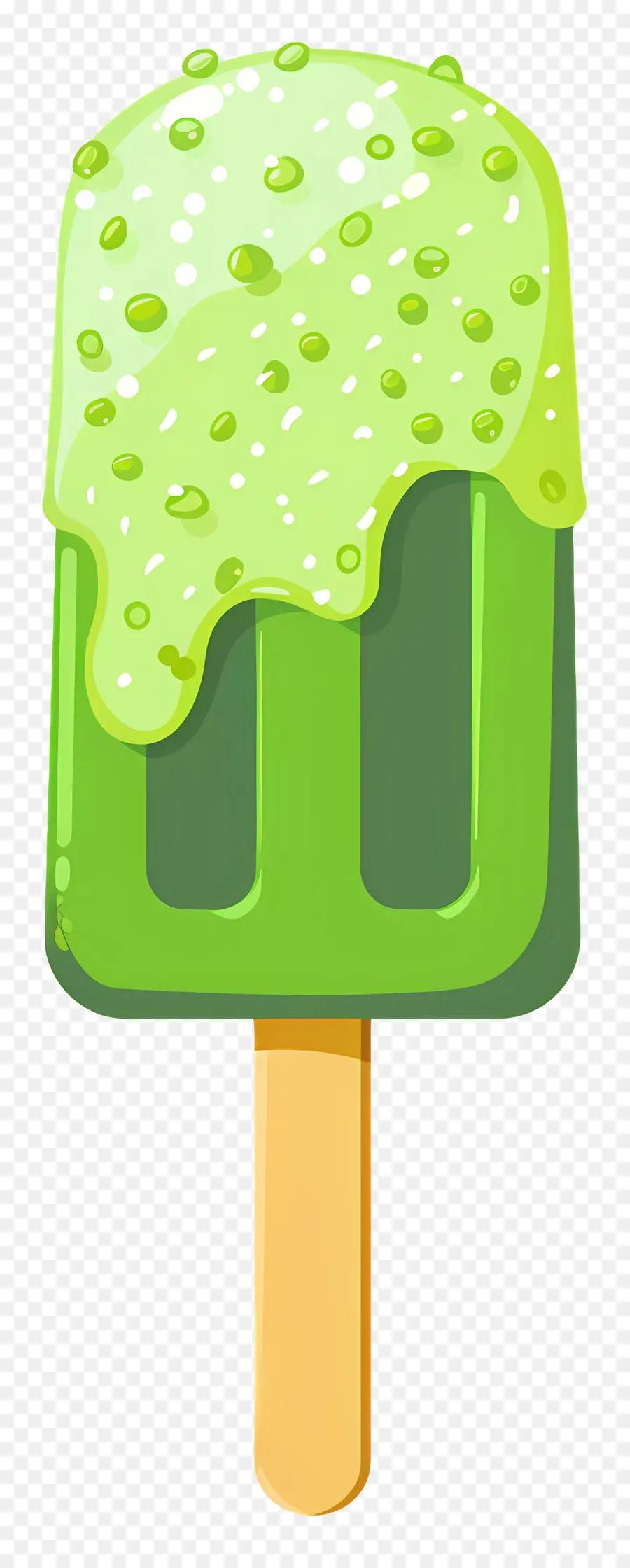 Helado De Matcha，Paleta Verde Simple PNG