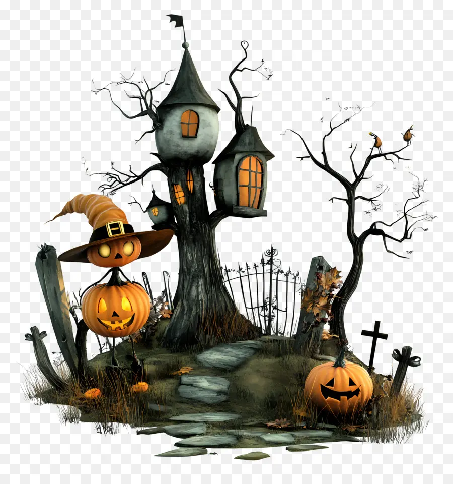 Noche De Halloween，Casa Embrujada PNG