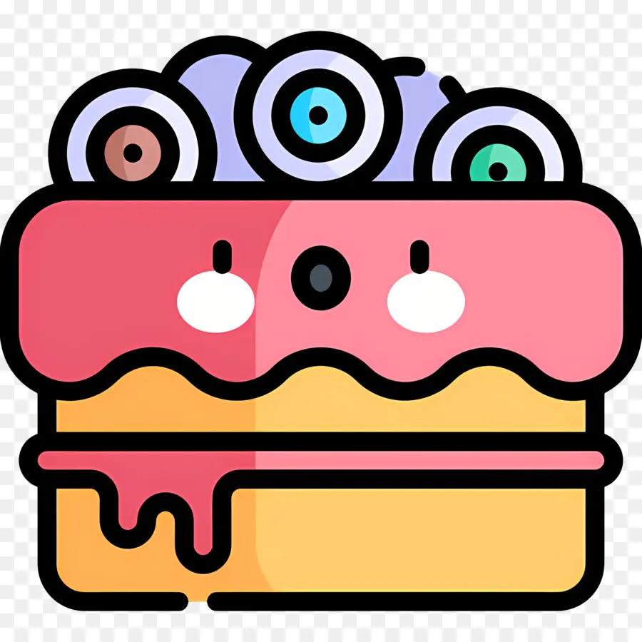 Pastel De Halloween，Pastel Con Ojos PNG