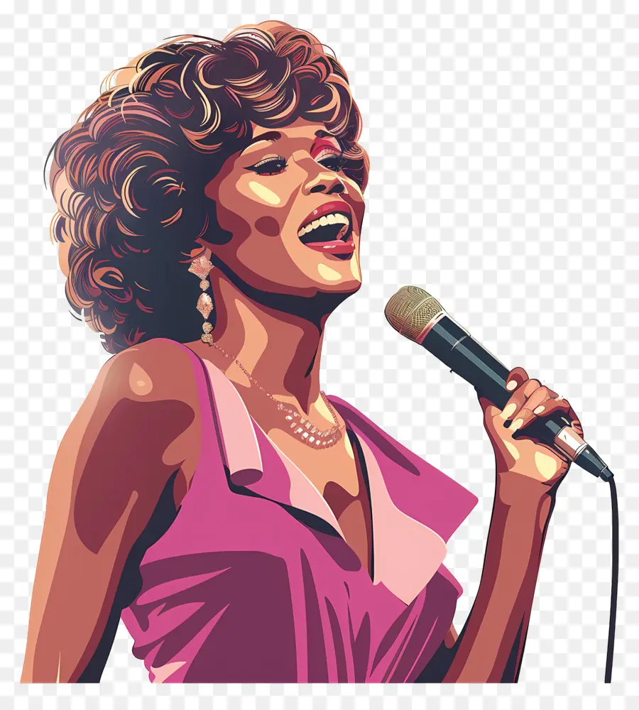 Whitney Houston，Mujer Cantando PNG