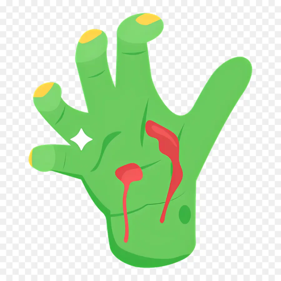 Mano De Halloween，Mano Verde PNG