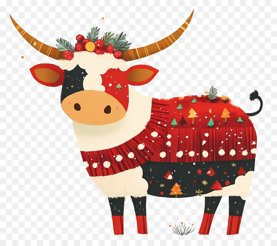 Vaca Navideña，Día Festivo PNG