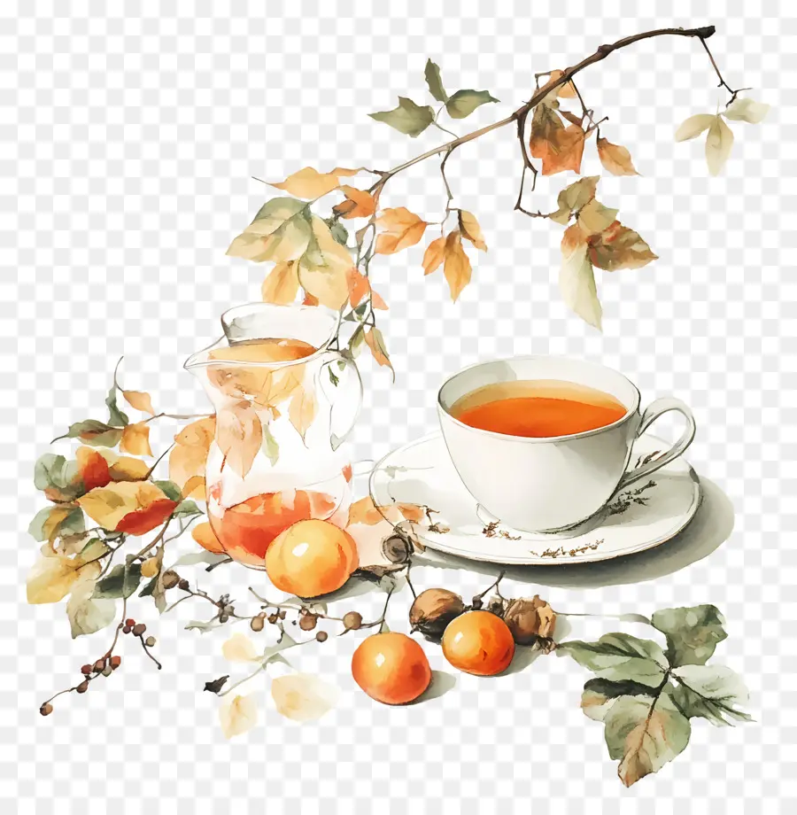 Té De La Tarde De Otoño，Juego De Té De Otoño PNG