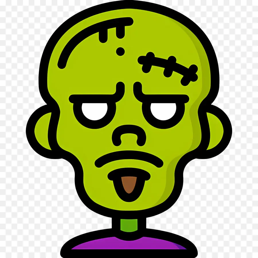 Zombie De Halloween，Cabeza De Zombi Verde PNG