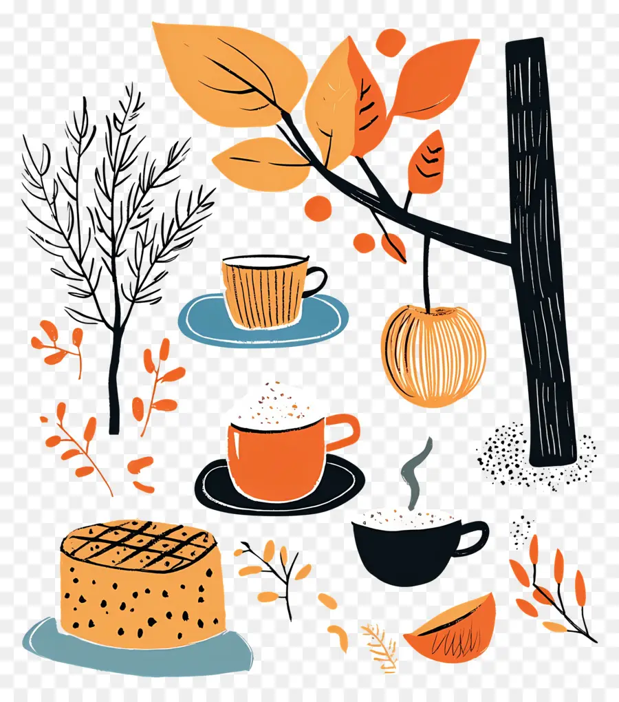 Té De La Tarde De Otoño，Juego De Té De Otoño PNG