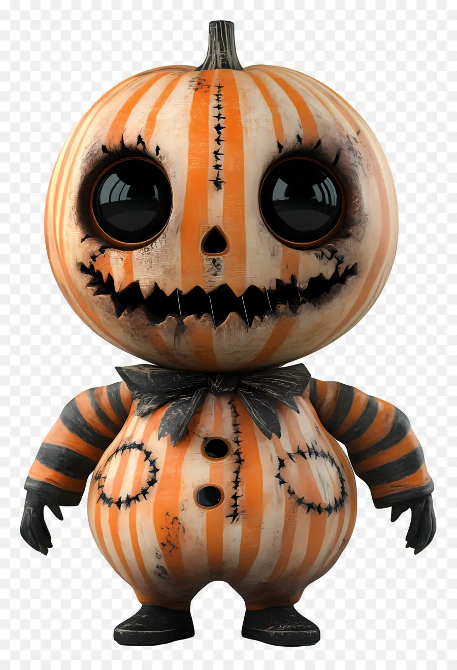 Muñeca Maldita，Muñeca De Calabaza A Rayas PNG