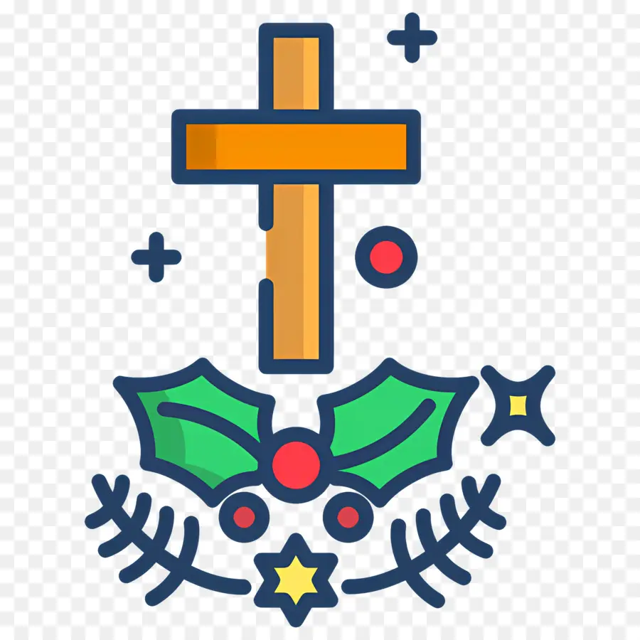 Cruz Cristiana，Cruz Con Acebo PNG