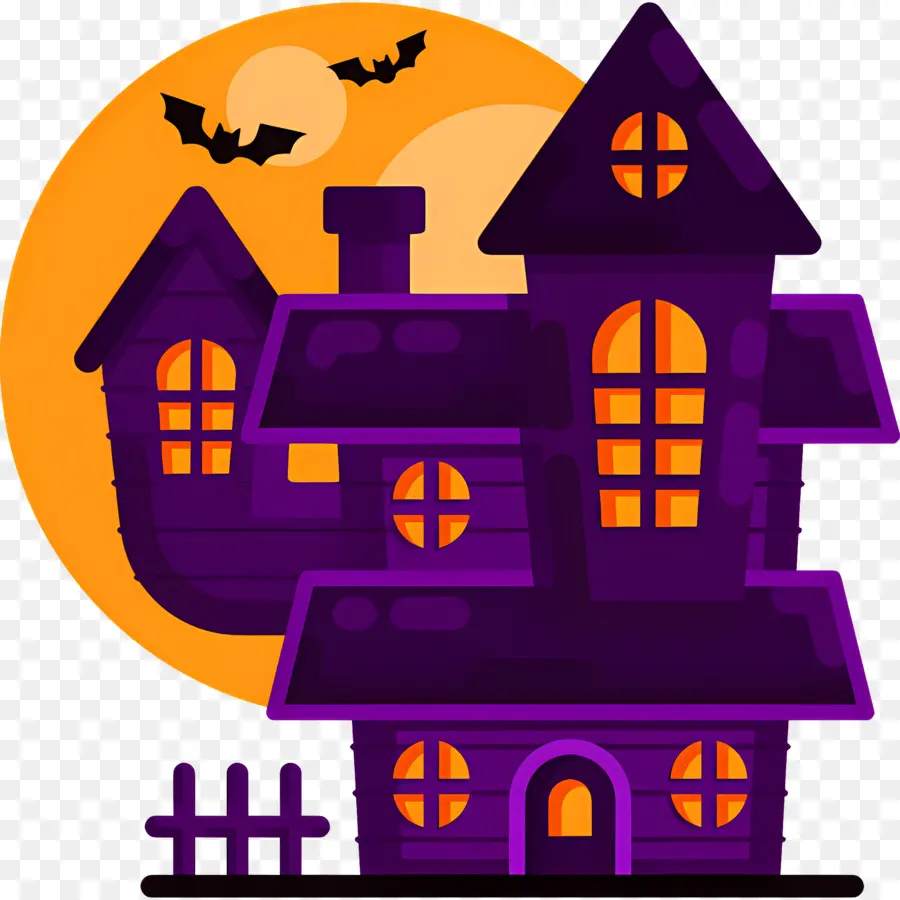 Castillo De Halloween，Casa Púrpura PNG