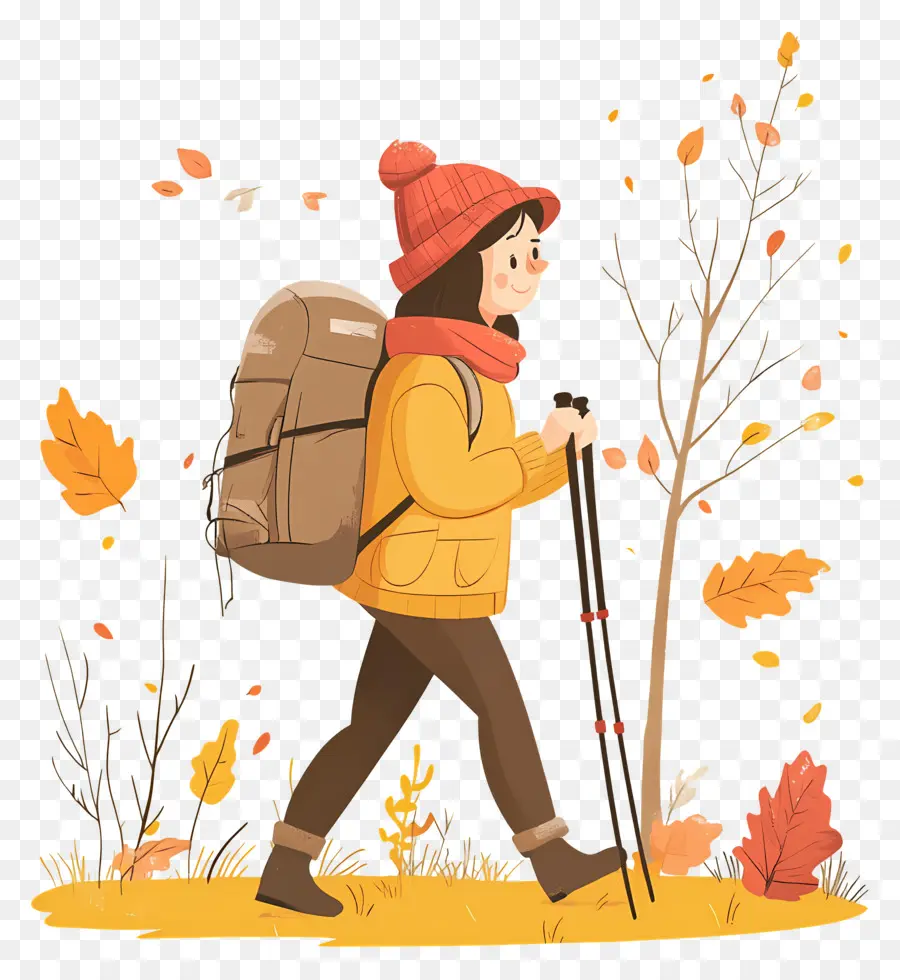 Senderismo En Otoño，Caminante PNG