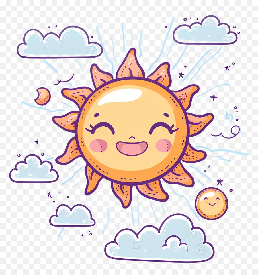 Sol Kawaii，Sol Sonriente PNG