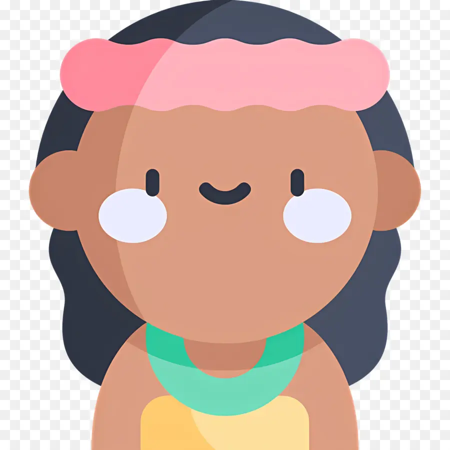 Niña，Chica De Dibujos Animados Con Diadema PNG