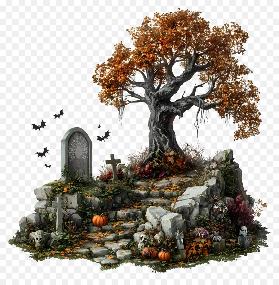 Cementerio De Halloween，Cementerio De Otoño PNG