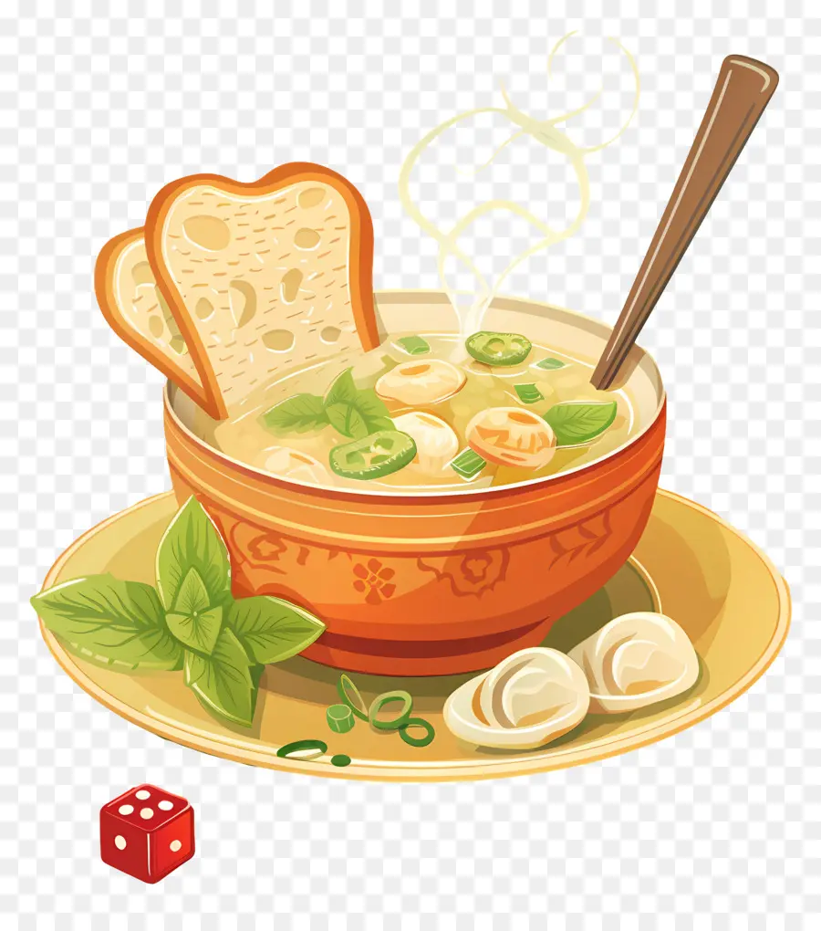 Comida Deliciosa，Sopa Con Pan PNG