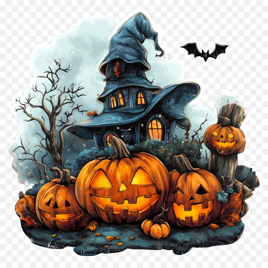 Plantilla De Pancarta De Halloween，Linda Casa De Halloween PNG