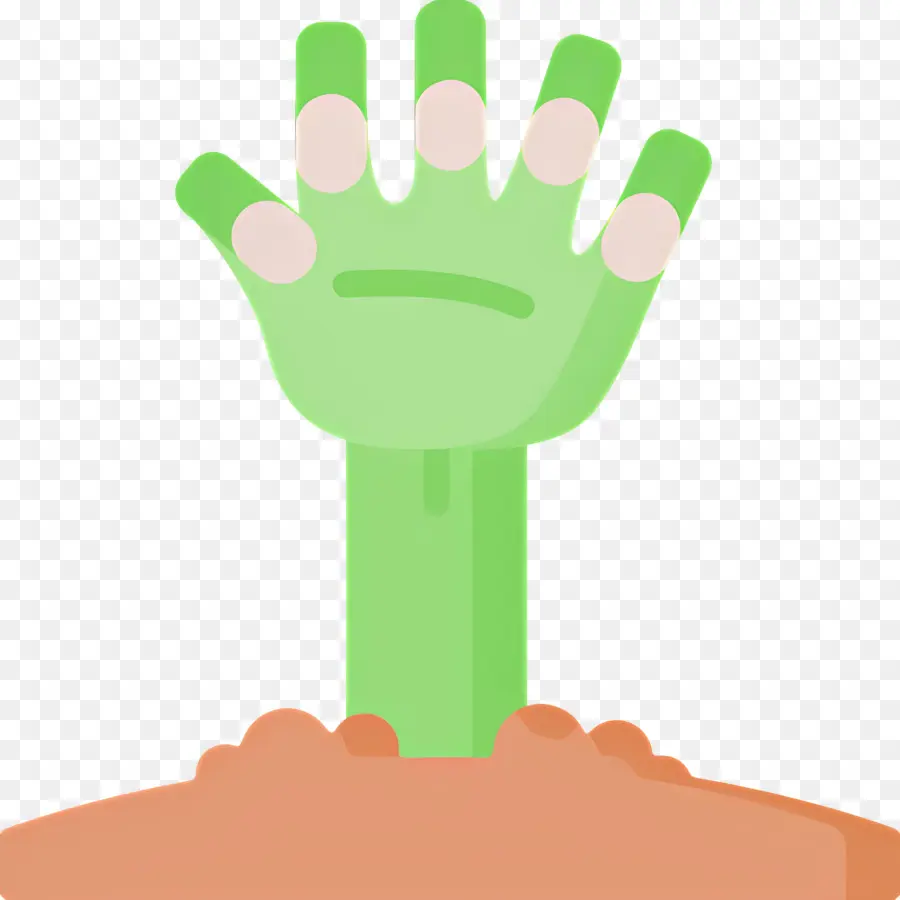 Mano De Halloween，Mano Verde PNG